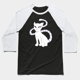 Beautiful Cartoon Cute White Cat Baseball T-Shirt